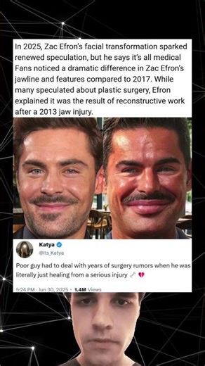In 2025, Zac Efron’s facial transformation sparked renewed speculation