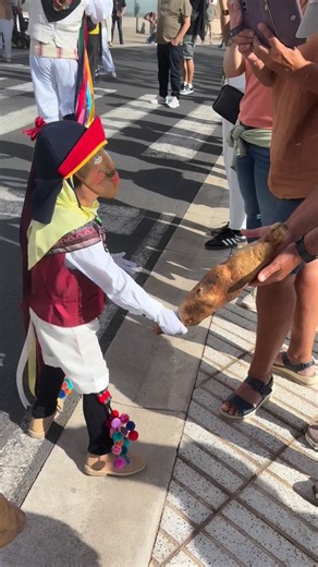Fortunate Islands | A cultural archive on Instagram: "Have you ever been hit with a dried shark stomach? In Arrecife (Lanzarote), carnival means music, singing and playful hits in the streets with “buches” (shark stomachs that were traditionally dried and cured until they inflated like balloons). The group preserving this old tradition is Parranda de Buches. 2026 is the first year synthetic buches are being used due to current regulations. If you love unique cultural traditions, this is one not 