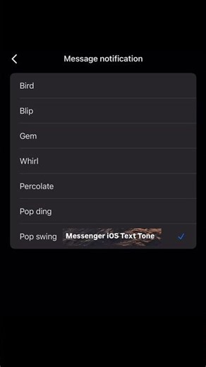 Messenger iOS notification Pop Swing text tone