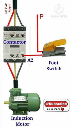 Contactor Motor Foot Switch Wiring Connection | Contactor Motor Wiring