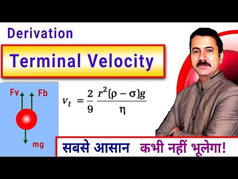 Derivation of Terminal Velocity Class 11 | Mechanical Properties of Fluids