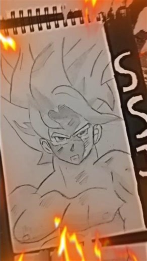 Draw Goku ❤️‍🔥#drawingtutorial #animeeart #drawgoku