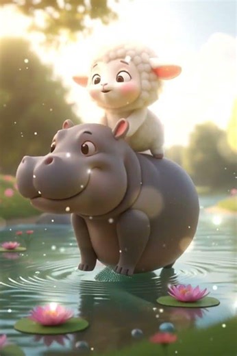 Hippo & Sheep's Bubble Pond Party! 🛁🦛 Splish, Splash, and Fluffy Fun! 🥳