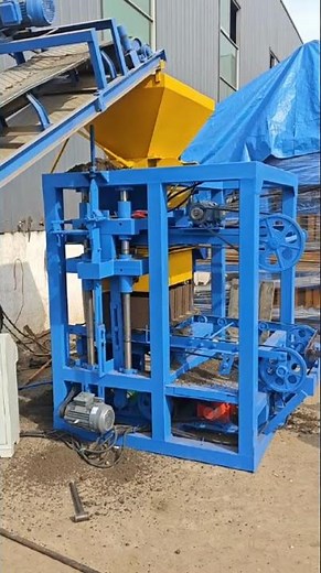 QT4-24 concrete cement wall block machine for 6 inch hollow block and interlocking pavers #buildings