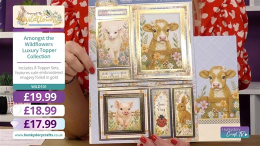 Join us this morning for the launch of our Amongst the Wildflowers! Super cute animals and embroidered textures combined, you won't want to miss it! | Hunkydory Crafts