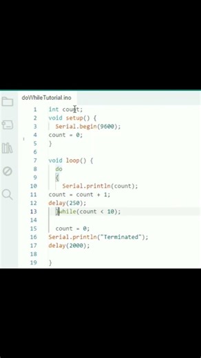 do-while loop in Arduino IDE. #circuit #schematics #control #engineering #schematics #coding #diy