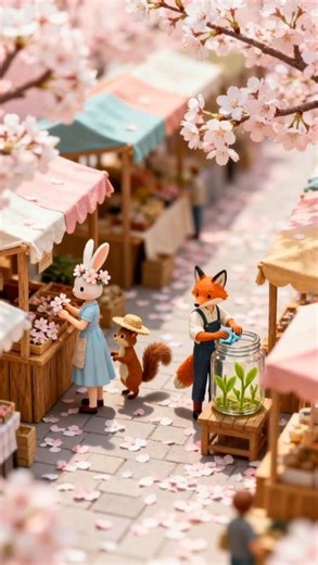 Four Seasons of a Tiny Animal Market | Miniature Animation #miniature