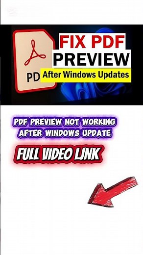 PDF Preview Not Working After Windows Update. #TechTips #adobe #pdf #fix #howto