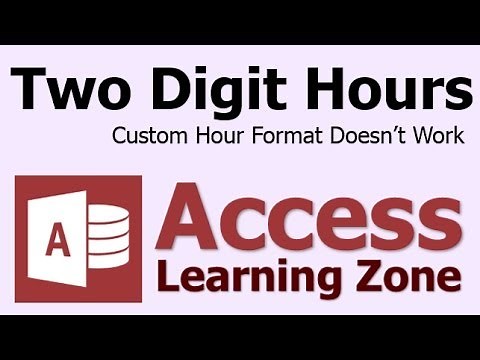 Microsoft Access Two Digit Hour hh Time Format Not Working