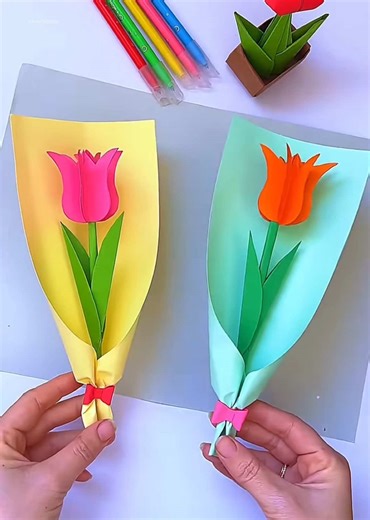 DIY Paper Tulips: Create Stunning 3D Flower Bouquets
