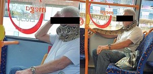 [VIDEO] Man Wears Snake Like A Face Mask While Taking The Bus