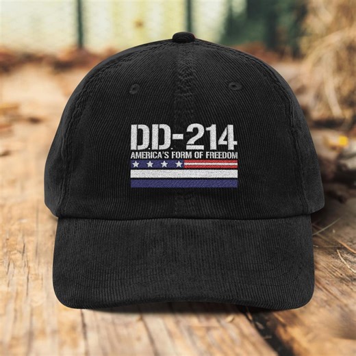 Grandpa Hat | DD 214 Americas Form of Freedom | Vintage Corduroy Cap (embroidery) - Etsy
