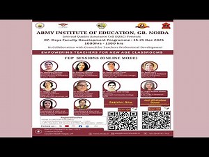 07 Days Faculty Development Programme (FDP) from 15 to 21 Dec 2025 || Day 4 || 18 Dec 2025 ||