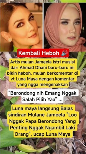 Kembali Heboh, Mulan Jameela sindir menohok Luna Maya‼️#hotnews #viral #mulanjameela