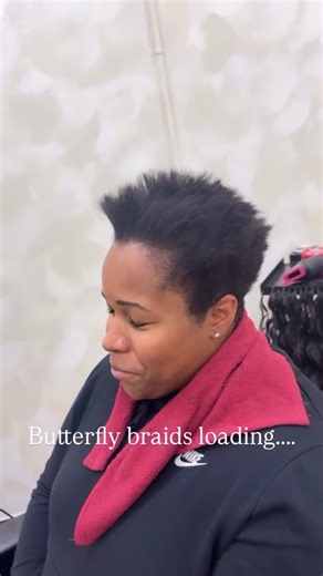 Keisha on Instagram: "Butterfly braids on pixie ✨ Link in bio #butterflybraids #pixiecut #neatbraids"