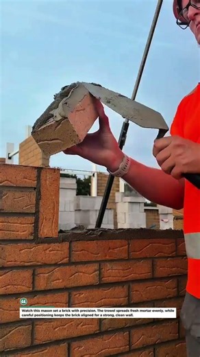 Perfect Bricklaying With a Masonry Trowel #Masonry #Brickwork #Construction Clean Walls Every Time!