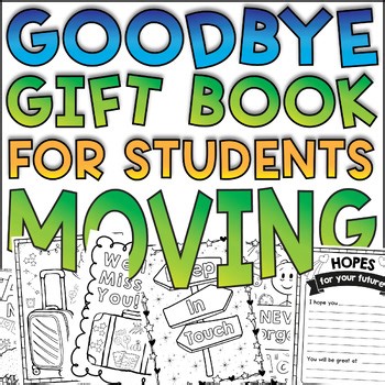 Student Teacher Goodbye Gift Students | Memory Book Moving Away Farwell Massages