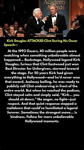 Kirk Douglas ATTACKED Clint During His Oscar Speech—Clint's Response Left 40 Million STUNNED!