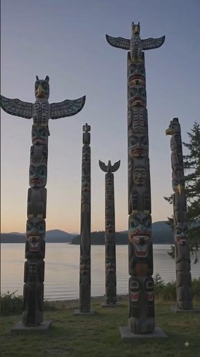 Totem Poles The Stories Carved in Wood 🪵#TotemPole #Indigenous #NativeAmerican #FirstNations #shorts