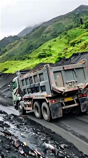 Sand Truck Descending from the Slopes of Mount Merapi | Heavy Load, Extreme Road #truckpasir