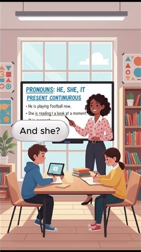 Using He, She, It in Present Continuous | Easy English Conversation