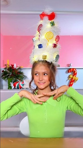 I Made a Trendy Christmas Tree Hairstyle 🎄✨✂️ #familyfirst #christmas #hairstyle