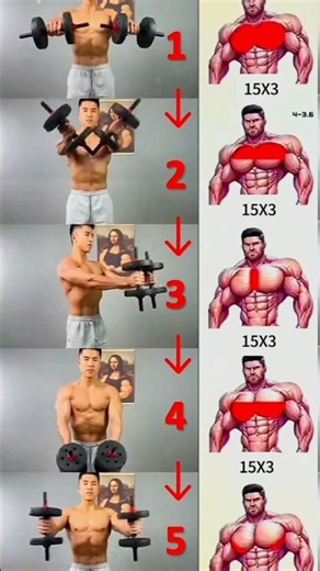Complete Dumbbell Chest Workout at Home | Build a Massive Chest (15x3) #ChestWorkout #HomeWorkout