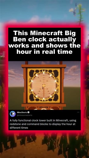 A Working Big Ben Style Clock in Minecraft