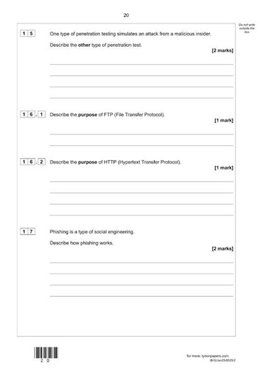 2025 AQA GCSE Computer Science Paper 2 8525 2 Computing Concepts