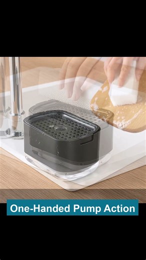 Kitchen Dish Soap Dispenser with Sponge Holder, 2-in-1 in 30 Seconds
