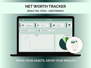 Net Worth Tracker Excel Spreadsheet Net Worth Calculator Dashboard Assets Liabilities Template Personal Finance Planner Investment Tracker - Etsy