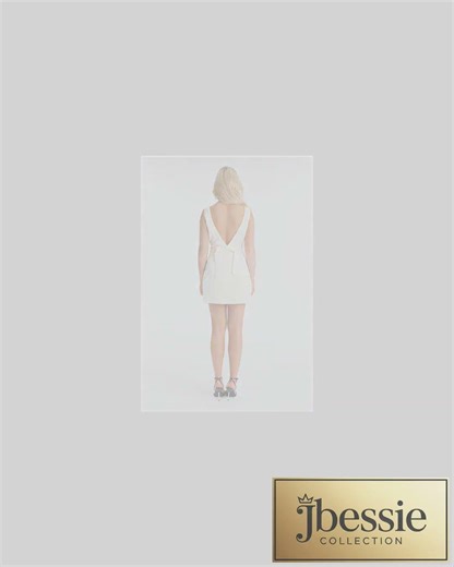 Darling Bow Satin Backless Mini Dress - Off White
