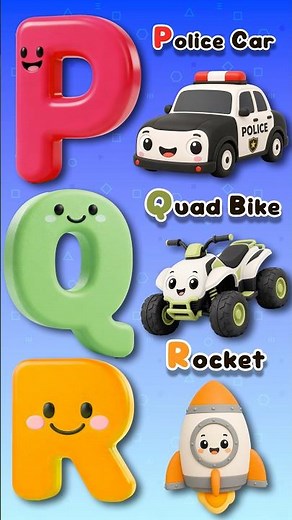 PQR - Letters🚗 Vehicles Phonic Song #phonicsong #letters #nurseryrhymes #alphabet #english #Phonics