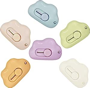 6 Pack Retractable Mini Utility Knives Cute Box Cutter, Plastic Letter Opener Slide Open with Keychain Hole, Cloud Opener for Envelope, Box, Gift for Boys and Girls, 6 Colors