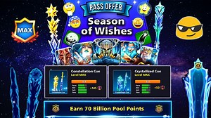 65K views · 2.3K reactions | Season of Wishes Level Max - New Pool Pass in 8 Ball Pool - Unlocking All rewards 34 Telegram Channel: t.me/GamingWithK YouTube Channel: www.youtube.com/c/gamingwithk | Gaming with K | Facebook