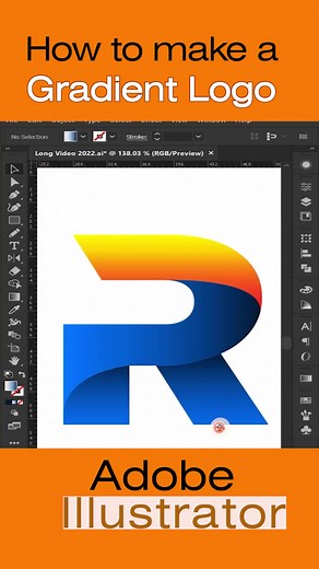 How to make a Gradient Logo in Adobe Illustrator #fyp #fypage #illustrator #illustratortutorial #design #logo #logodesign