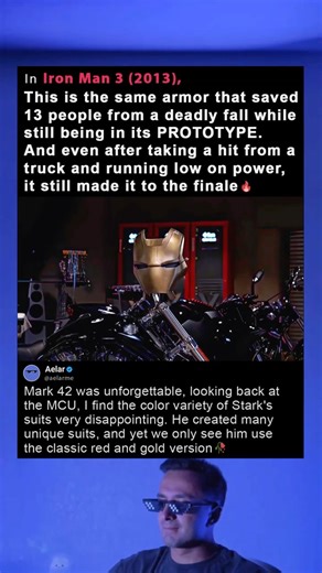 In Iron Man 3 (2013), Mark 42 came close to injuring Tony Stark.