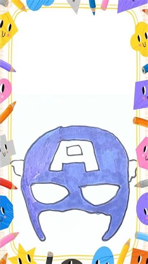 Captain America Mask Drawing & Coloring | Superhero Art for Kids
