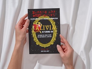 Disney Descendants Invitation - Custom Birthday Party Template - Editable Canva Download - Printable Kids Invite - Descendants - Rise of Red - Etsy Canada