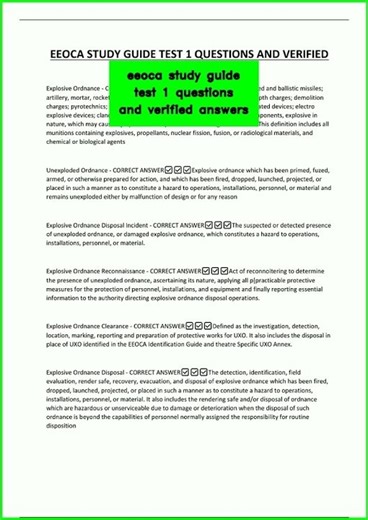 eeoca study guide test 1 questions and verified answers video
