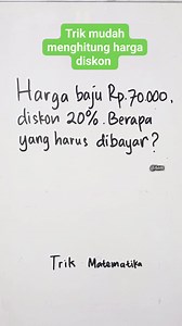 531K views · 4K reactions | Trik mudah menghitung harga diskon ‼️ #rumusdiskon #trikhitungdiskon #trikmatematika #math #fyp | Trik Matematika | Facebook