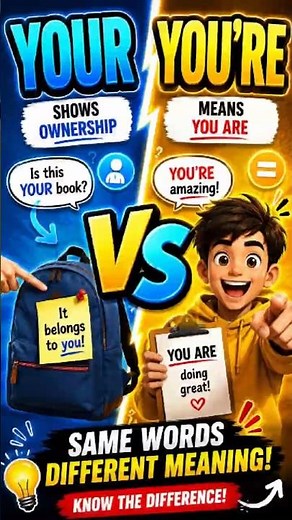 Your vs You're: What's the Difference? (Easy English Explanation) #shorts