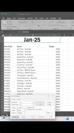 How to use find and replace in Excel Part-2 #excel #excelshortcuts #exceltips #exceltricks