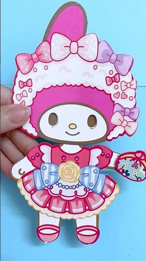 DIY My Melody Paper Doll – So Cute! #MyMelody #PaperDoll #DIYPaperCraft #KawaiiCrafts #SanrioDIY