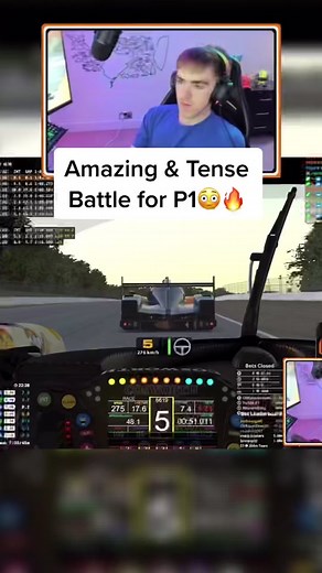 Intense Battle for P1 in a Racing Simulation