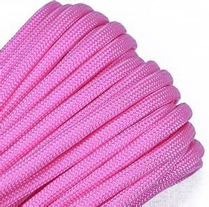 USA Made 550 Paracord - DIY Projects, Camping, Hiking, Tree Nets, 300 Colors - Type III Cord - Rose Pink 50 Feet
