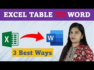 How to Copy Excel Table into MS Word | Move Excel table to Word