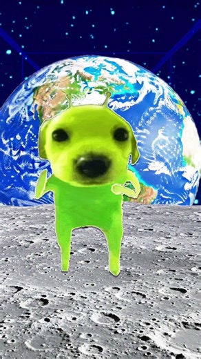 Alien-dog is dancing on the moon 🌙