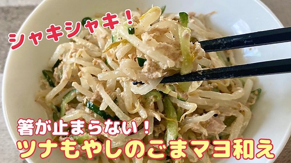 シャキシャキやみつき ツナもやしのごまマヨサラダ