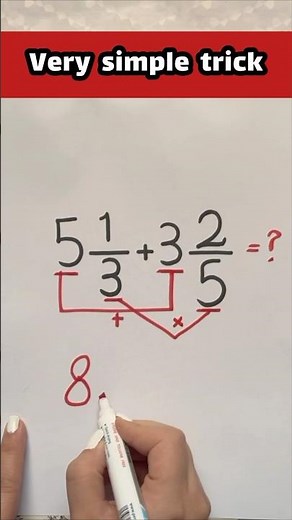 Addition of Mixed Fraction || Very Simple Trick #tricks